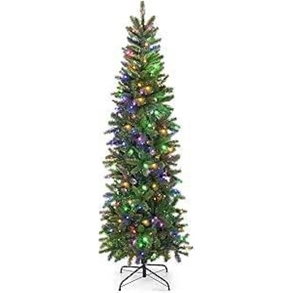 6-6.5FT Slim Green Christmas Tree with UL Lights