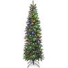 Image 1 : 6-6.5FT Slim Green Christmas Tree with UL Lights