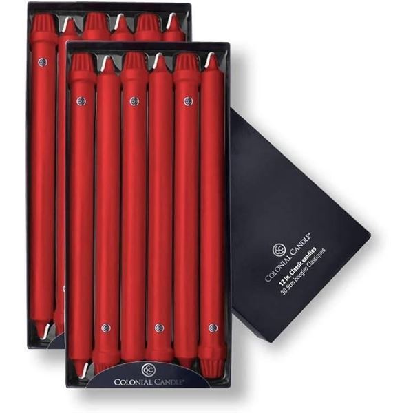 Colonial Candle Red Taper Candles Set