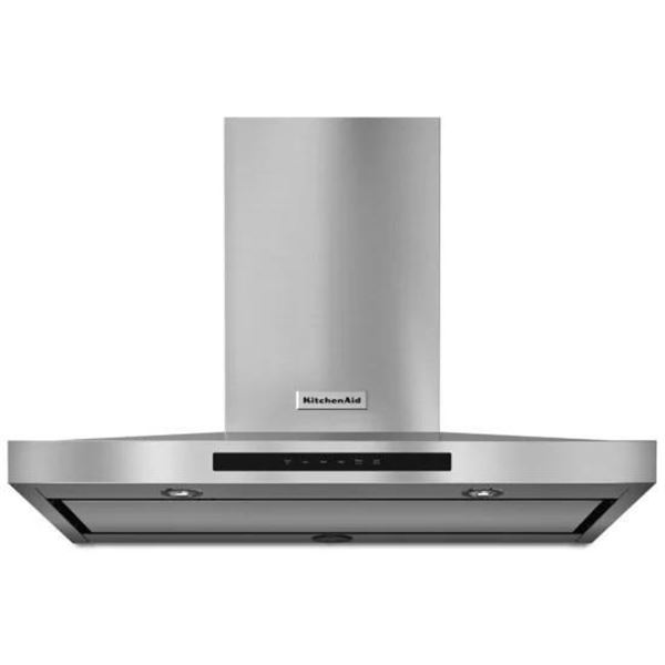 KitchenAid KVWB606DSS Range Hood, 36 inch Exterior Width, Chimney, Wall Mounted, 600 CFM, Accepts Bo