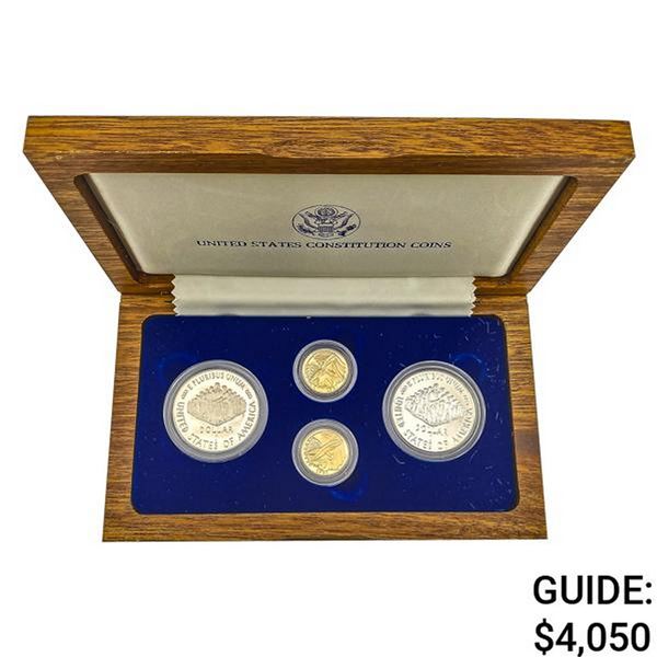 [4] 1987 0.76oz Silver $1 and 0.24oz Gold $5