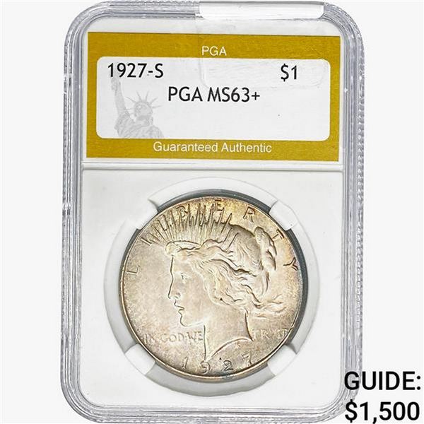 1927-S Silver Peace Dollar PGA MS63+