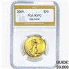 Image 1 : 2009 Gold $20 Double Egale High Relief  PGA MS70