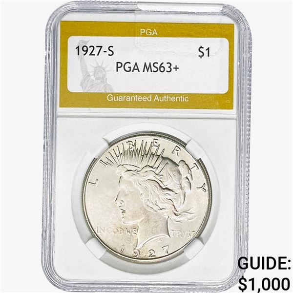 1927-S Silver Peace Dollar PGA MS63+