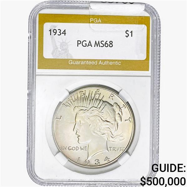 1934 Silver Peace Dollar PGA MS68