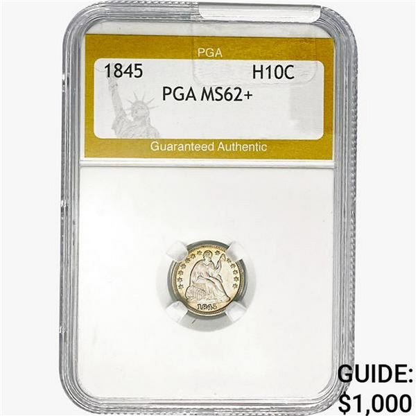 1845 Seated Liberty Half Dime PGA MS62+