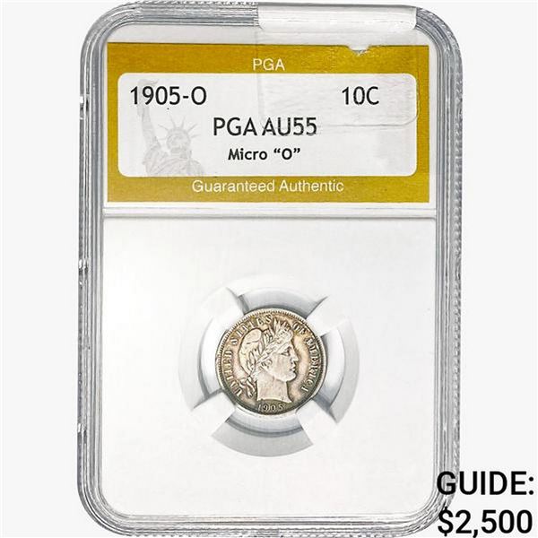 1905-O Barber Dime PGA AU55 MICRO-O