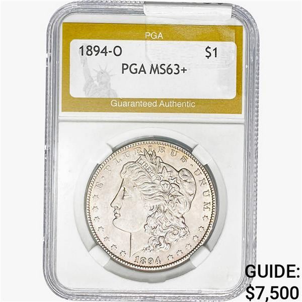 1894-O Morgan Silver Dollar PGA MS63+