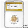 Image 1 : 1867 Shield Nickel PGA MS65+