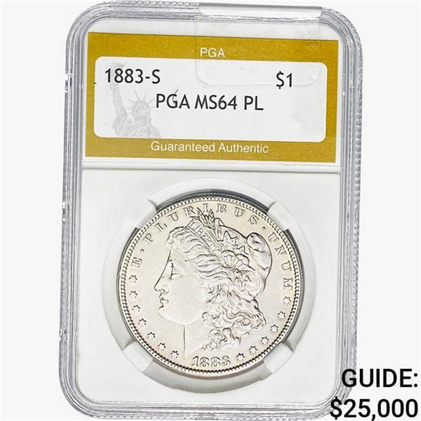 1883-S Morgan Silver Dollar PGA MS64 PL