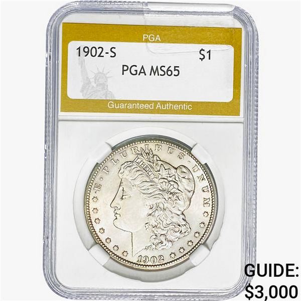1902-S Morgan Silver Dollar PGA MS65