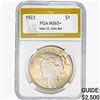 Image 1 : 1923 Silver Peace Dollar PGA MS65+ VAM-1F, Chin Bar