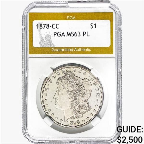 1878-CC Morgan Silver Dollar PGA MS63 PL