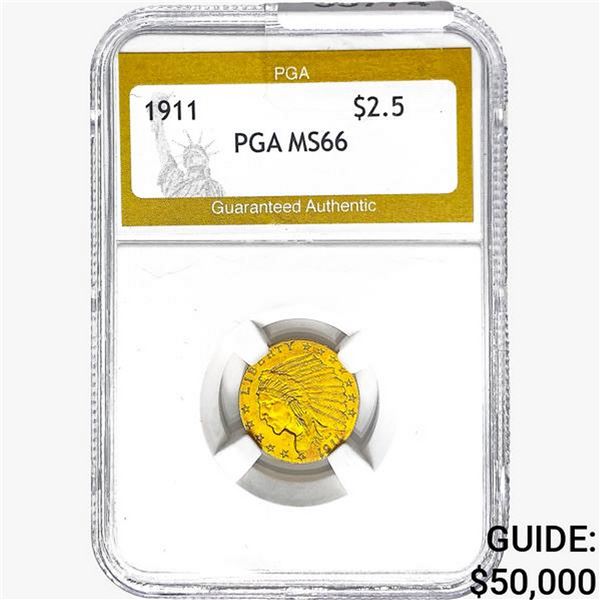 1911 $2.50 Gold Quarter Eagle PGA MS66