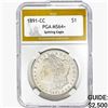 Image 1 : 1891-CC Morgan Silver Dollar PGA MS64+ Spit Eagle