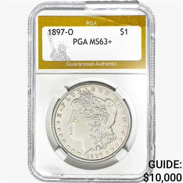 1897-O Morgan Silver Dollar PGA MS63+