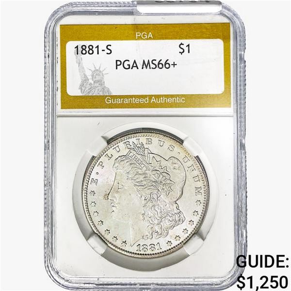 1881-S Morgan Silver Dollar PGA MS66+