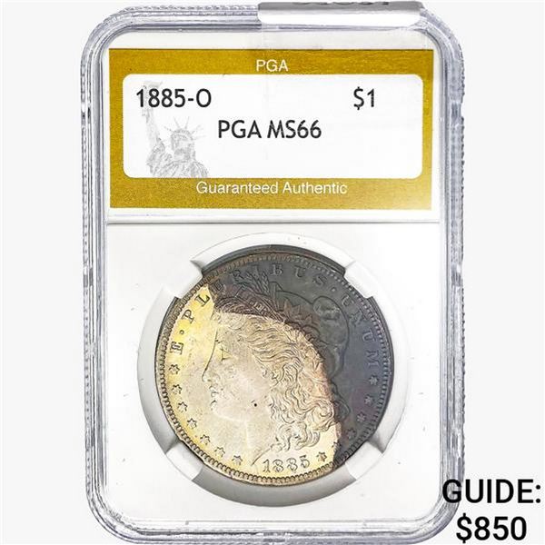 1885-O Morgan Silver Dollar PGA MS66