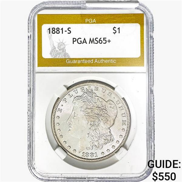 1881-S Morgan Silver Dollar PGA MS65+