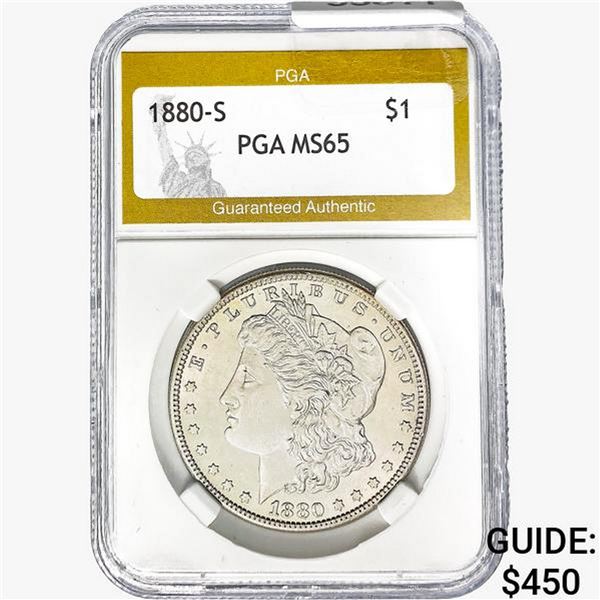 1880-S Morgan Silver Dollar PGA MS65