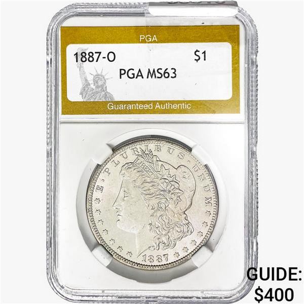 1887-O Morgan Silver Dollar PGA MS63