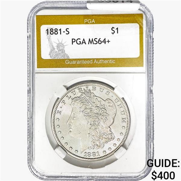 1881-S Morgan Silver Dollar PGA MS64+