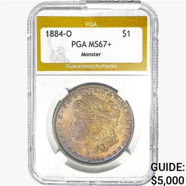 1884-O Morgan Silver Dollar PGA MS67+ MONSTER