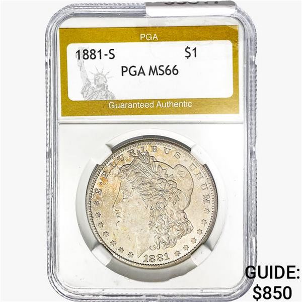 1881-S Morgan Silver Dollar PGA MS66