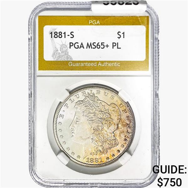 1881-S Morgan Silver Dollar PGA MS65+ PL