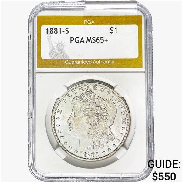1881-S Morgan Silver Dollar PGA MS65+