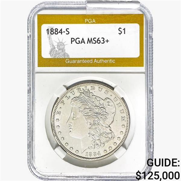 1884-S Morgan Silver Dollar PGA MS63+
