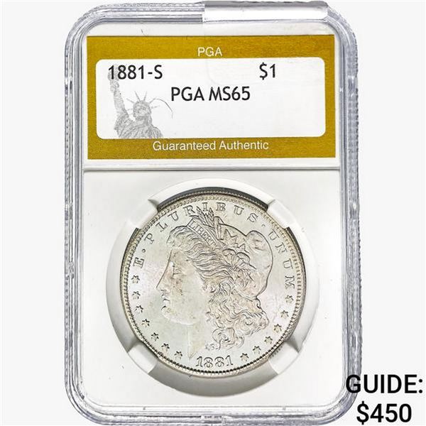 1881-S Morgan Silver Dollar PGA MS65
