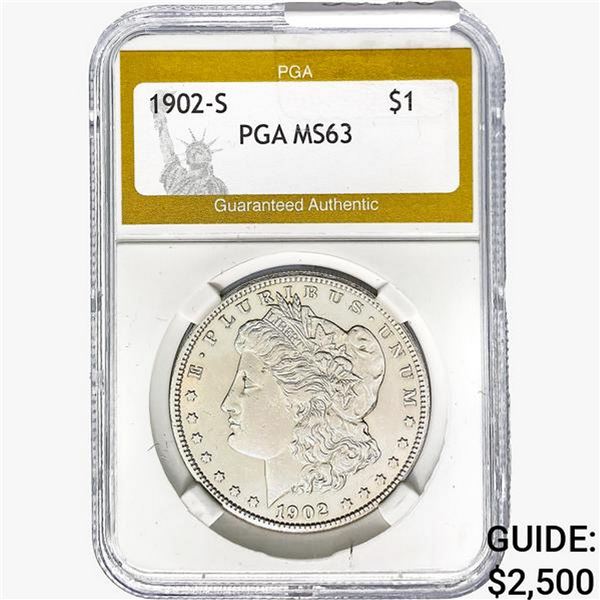 1902-S Morgan Silver Dollar PGA MS63