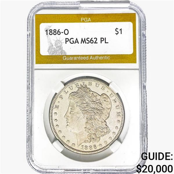 1886-O Morgan Silver Dollar PGA MS62 PL