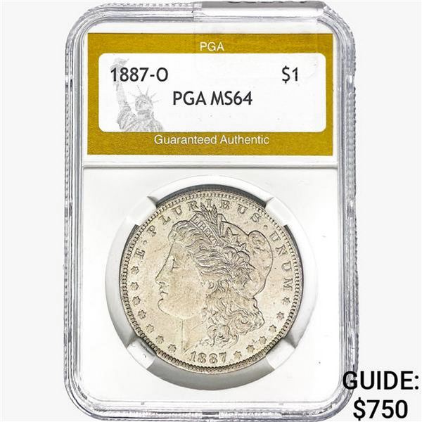 1887-O Morgan Silver Dollar PGA MS64