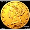 Image 1 : 1891-CC $5 Gold Half Eagle HIGH GRADE