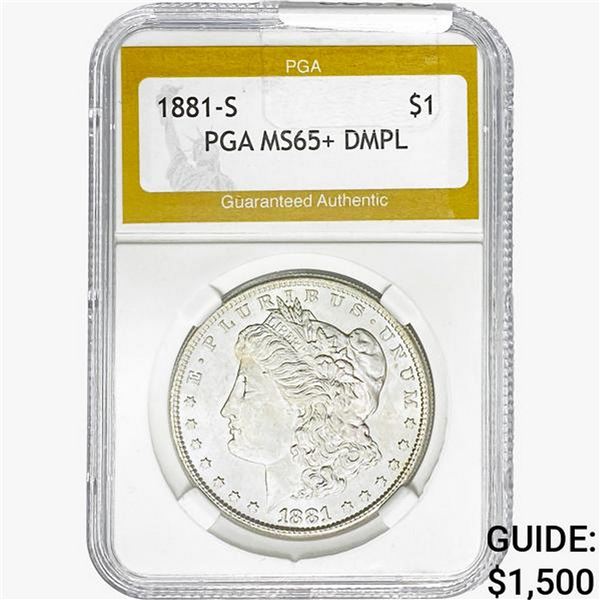 1881-S Morgan Silver Dollar PGA MS65+ DMPL