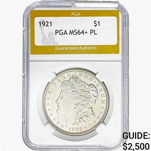 1921 Morgan Silver Dollar PGA MS64+ PL