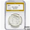 1921 Silver Peace Dollar PGA MS62+ HR
