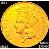 Image 1 : 1861 $3 Gold Piece UNCIRCULATED