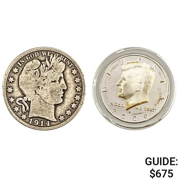 [20] 1914-2008 Silver Kennedy & Barber 50C Set