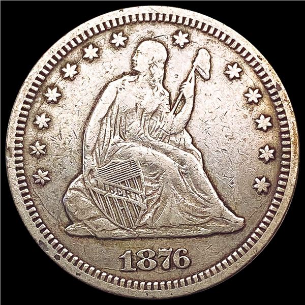 1876-CC Seated Liberty Quarter LIGHTLY CIRCULATED
