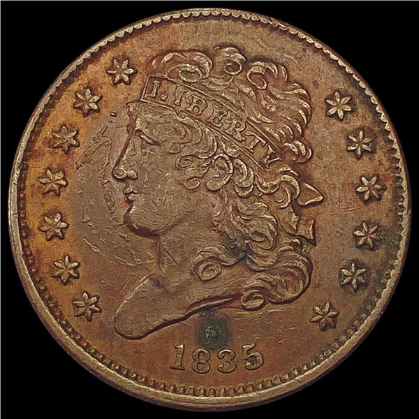 1835 Classic Head Half Cent NEARLY UNCIRCULATED
