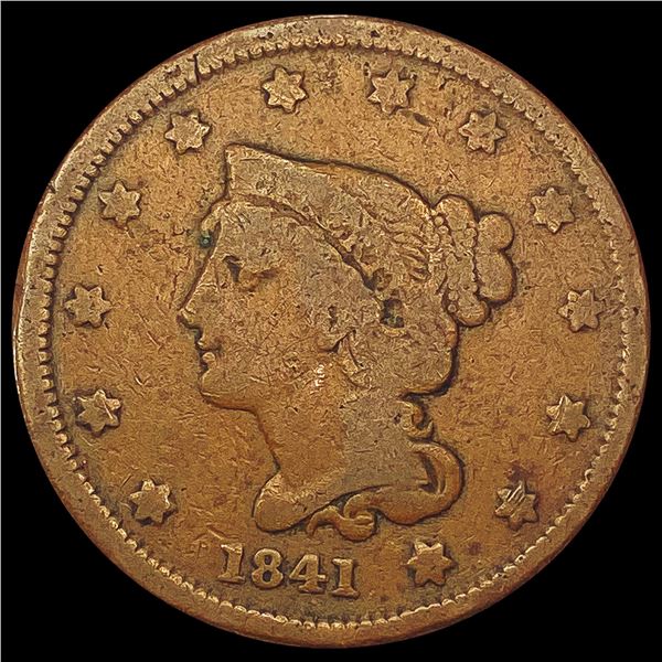 1841 Braided Hair Large Cent NICELY CIRCULATED