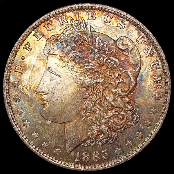 1885-O Toned Morgan Silver Dollar CHOICE BU