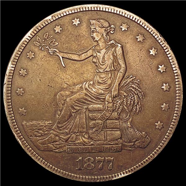 1877 Silver Trade Dollar NEARLY UNCIRCULATED