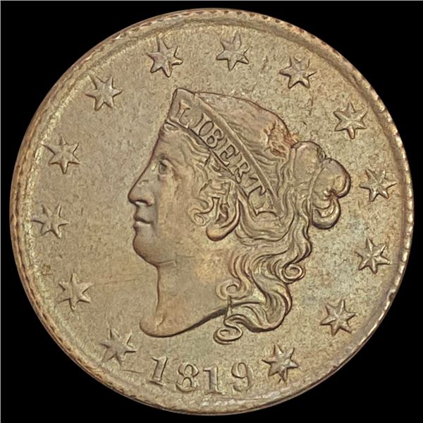 1819 Coronet Head Large Cent CLOSELY UNCIRCULATED