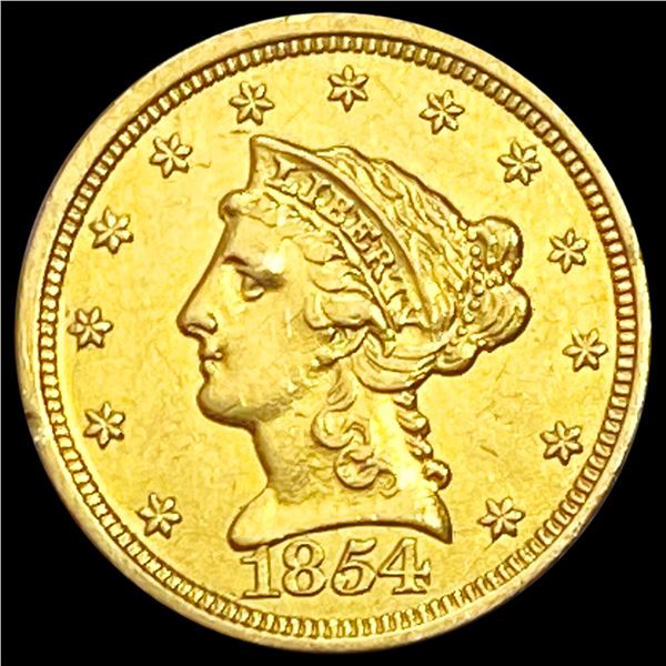 1854 $2.50 Gold Quarter Eagle CLOSELY UNCIRCULATED