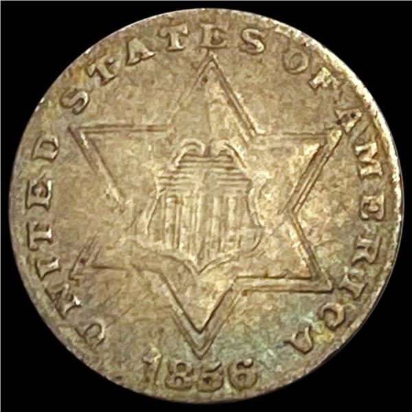 1856 Silver Three Cent LIGHTLY CIRCULATED