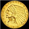 Image 2 : 1915 $2.50 Gold Quarter Eagle CLOSELY UNCIRCULATED